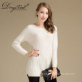 Women'S Fashion Spring Clothing White Cashmere Knit O-Neck Sweater